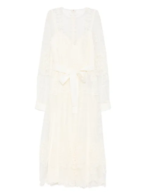 Elie Saab vestido midi de encaje