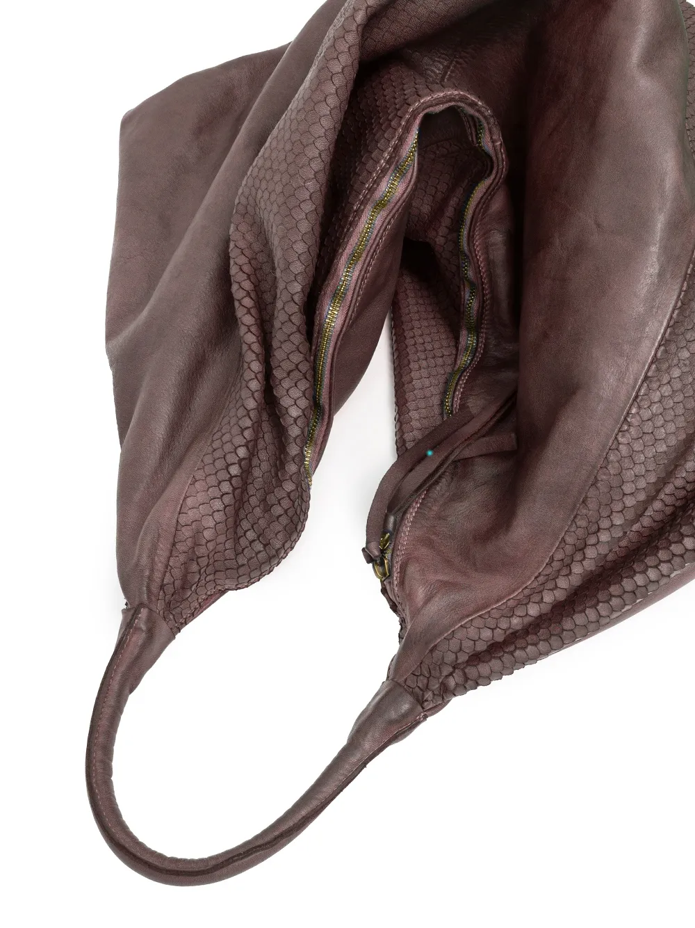 SOMMET snakeskin-embossed zip shoulder bag - Bruin