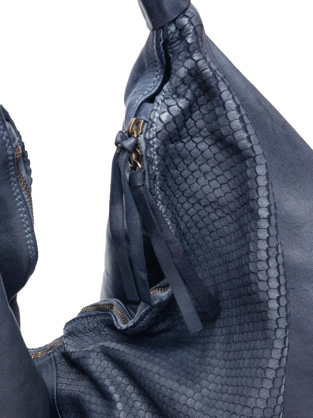 Sommet Snakeskin-embossed Shoulder Bag In Blue