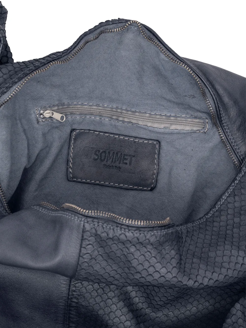 Sommet Snakeskin-embossed Shoulder Bag In Blue