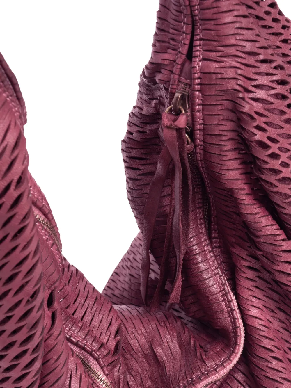 Sommet Woven Zip Shoulder Bag In Red