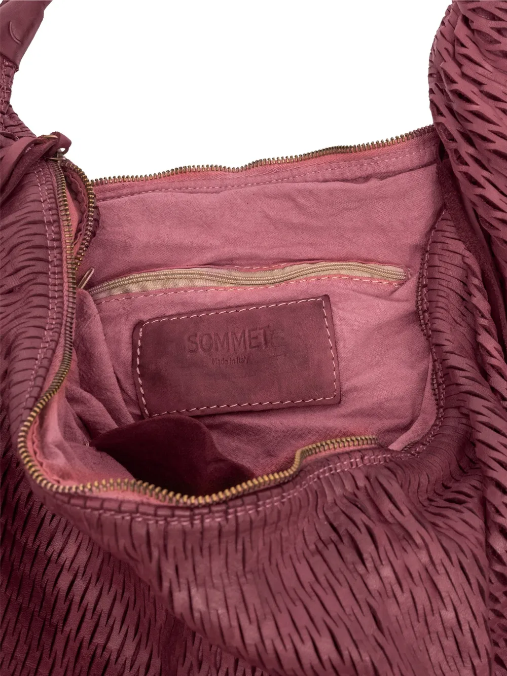 Sommet Woven Zip Shoulder Bag In Red