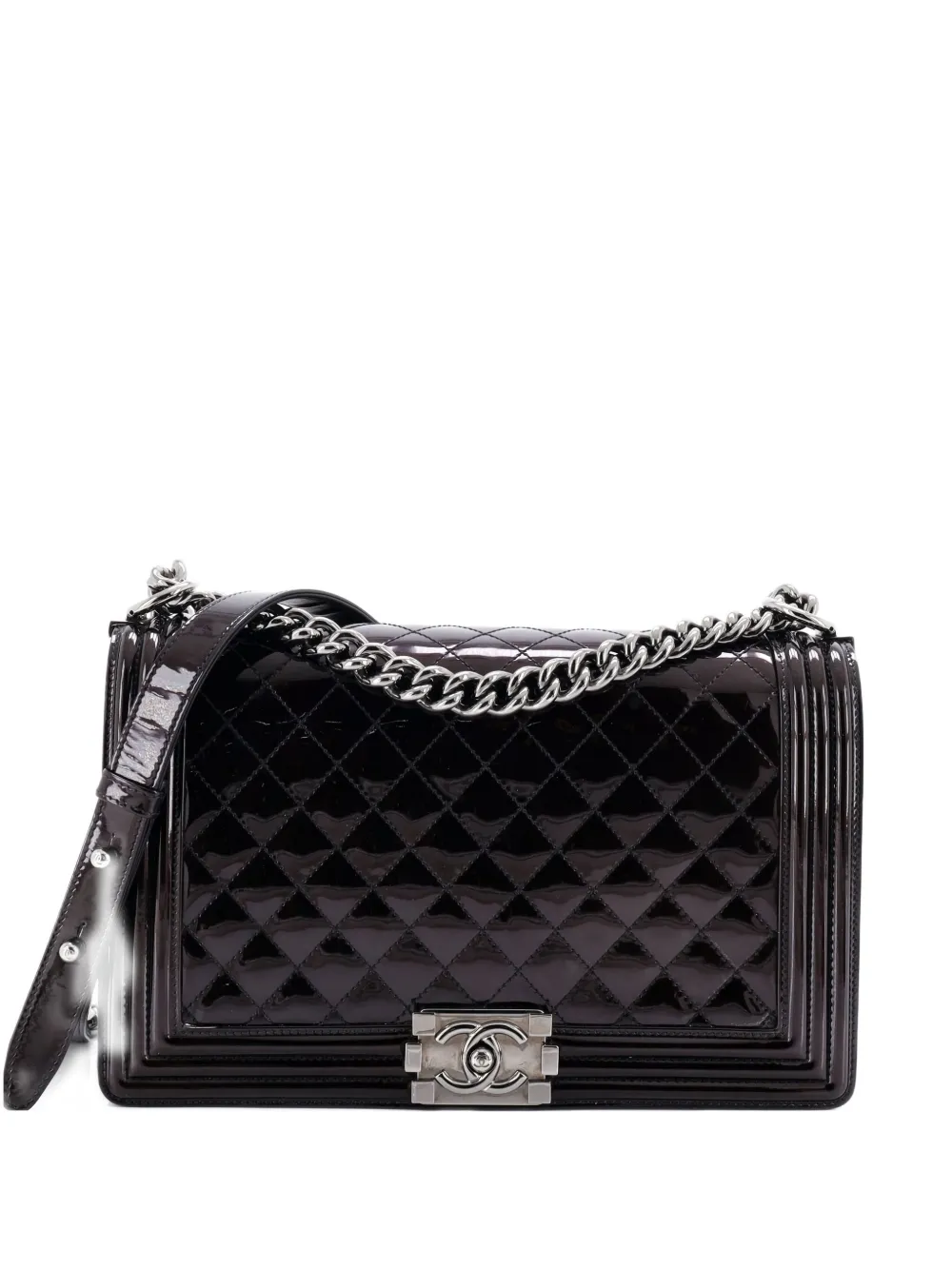 Pre-owned Chanel Boy Flap Quilted Shoulder Bag In Black