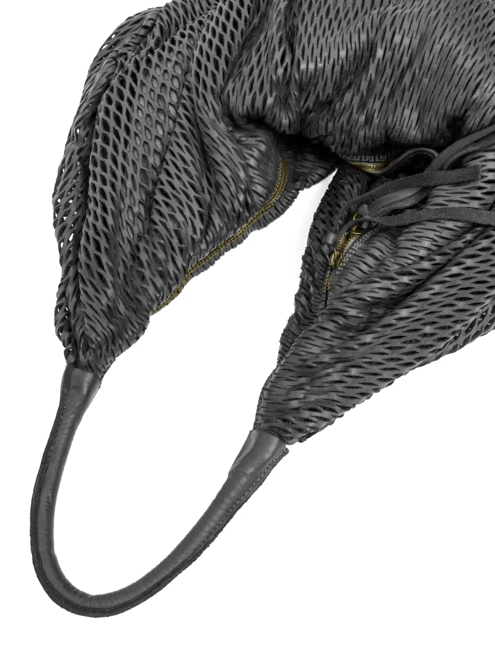 Sommet Woven Zip Shoulder Bag In Black