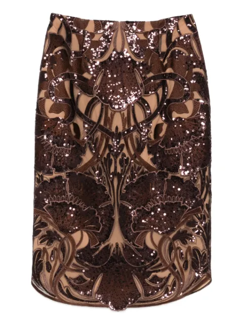 Elie Saab falda midi bordada con lentejuelas