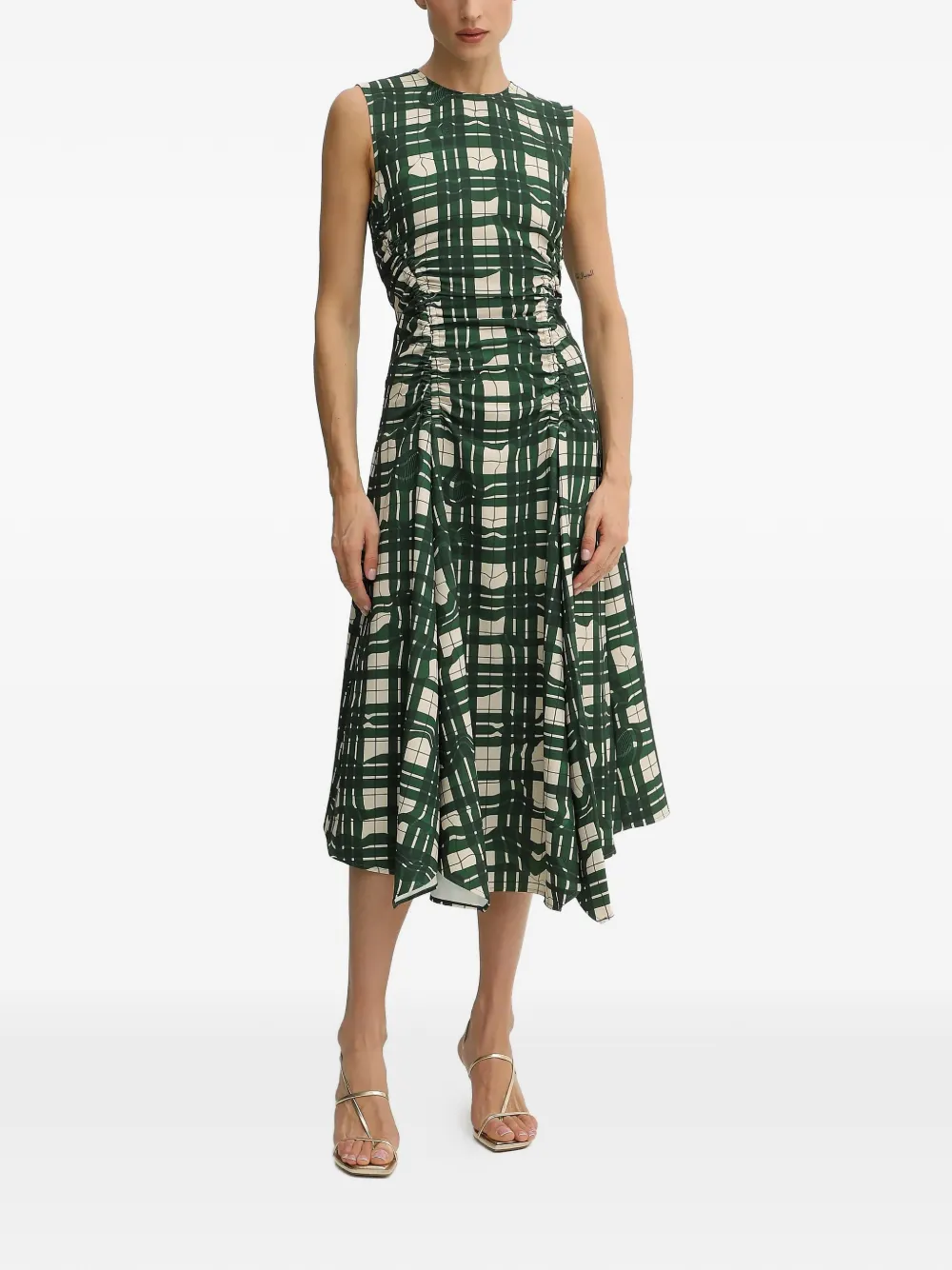 Stine Goya ruched midi dress - Verde