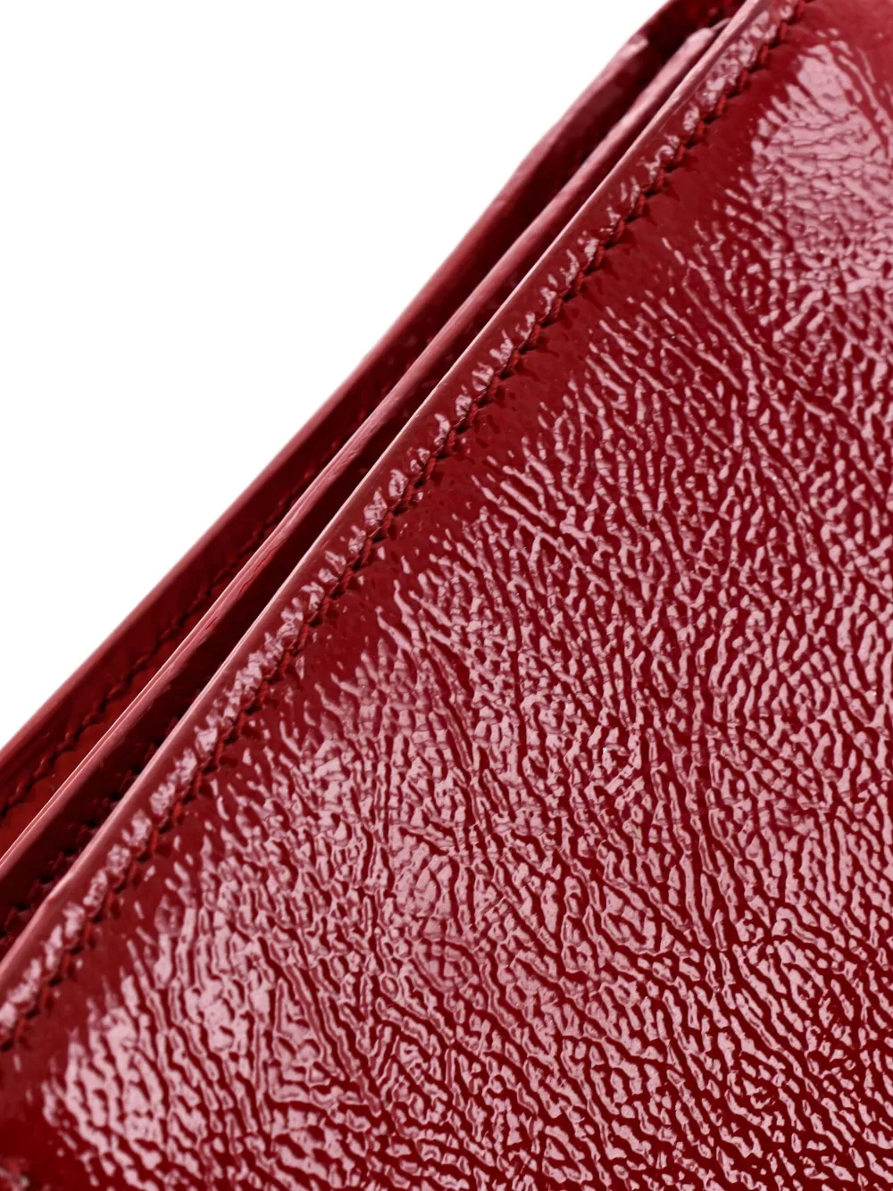 Pre-owned Saint Laurent Belle De Jour Leather Large Clutch Bag In Red