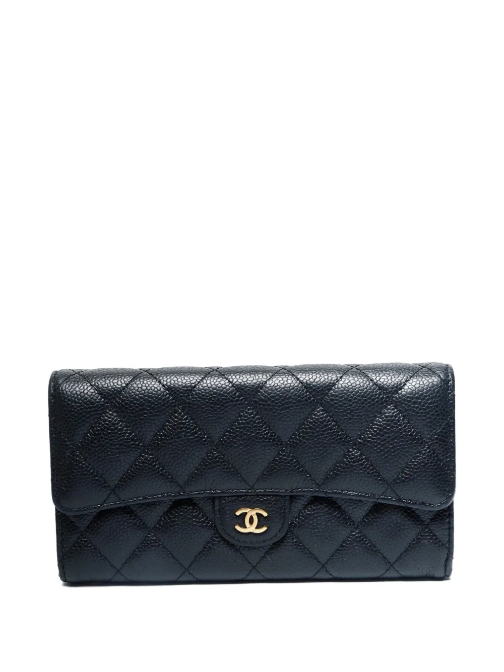 Pre-owned Chanel 2015-2016 Classic Flap Wallet In Black
