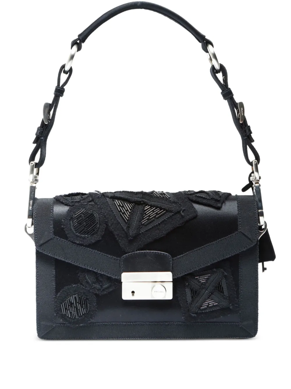 Prada Pre-Owned 2000-2010 satin bead-embroidered shoulder bag | Black | Image 1