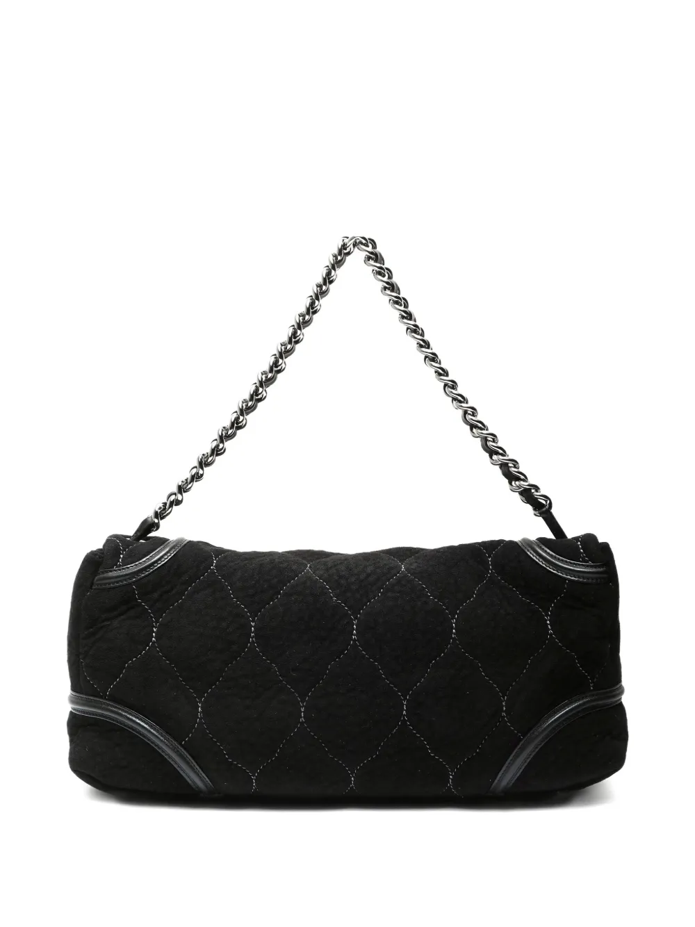 Pre-owned Chanel 2008-2009 Suede Cc Mark Shoulder Bag In Black