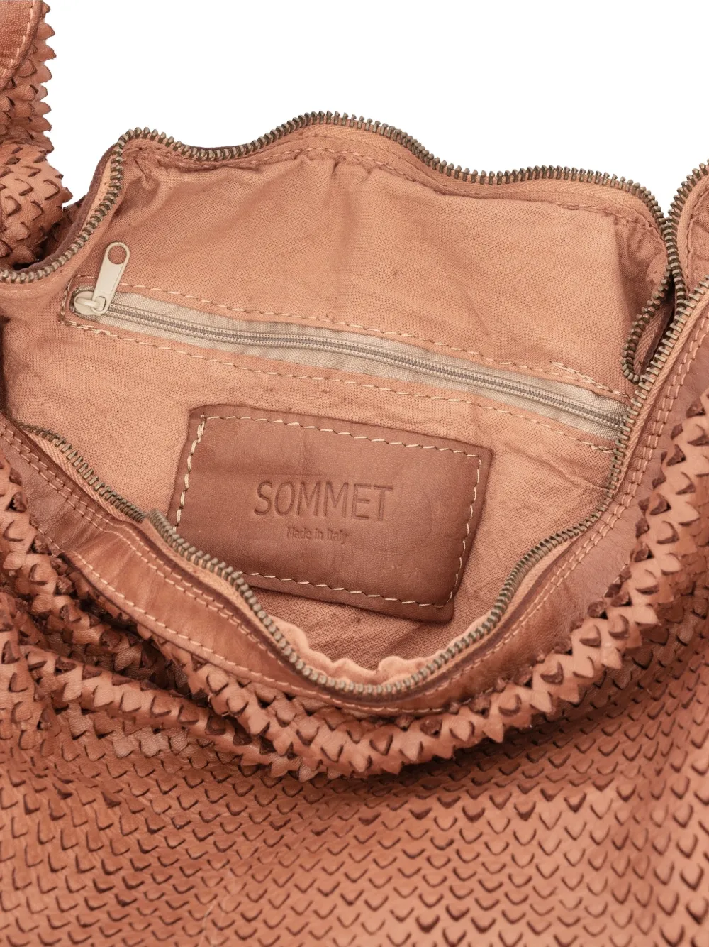 Sommet Textured Zip Shoulder Bag In Brown