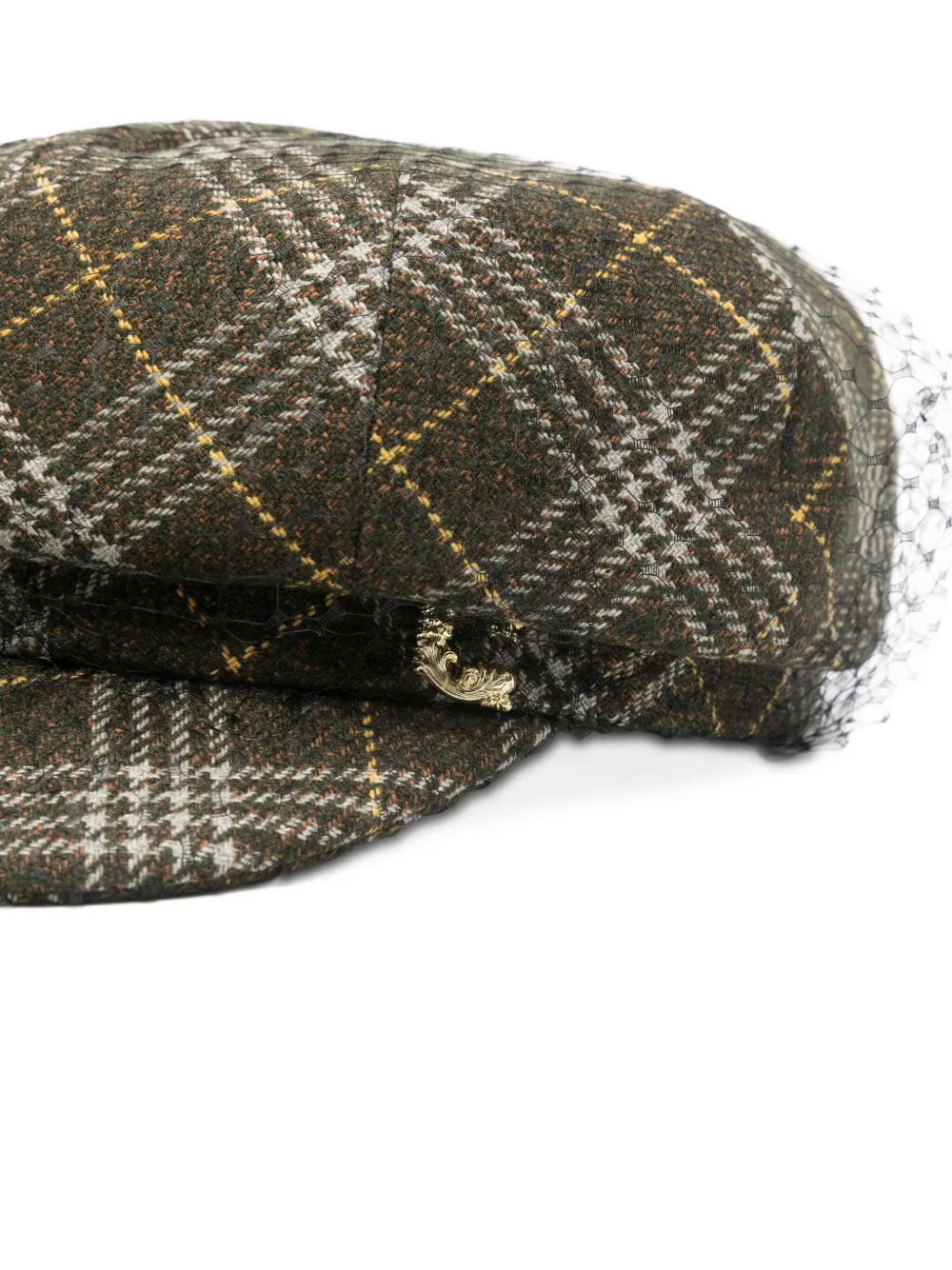 Ca4la Peter4 Checked Embellishment Hat In Green