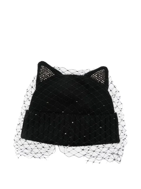 Ca4la embellished veil beanie