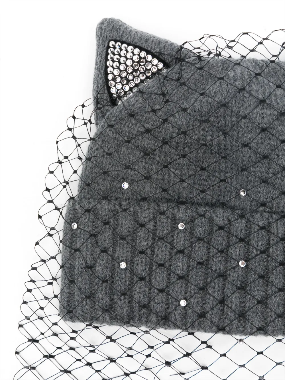 Ca4la Cat Ears Embellished Hat In Gray