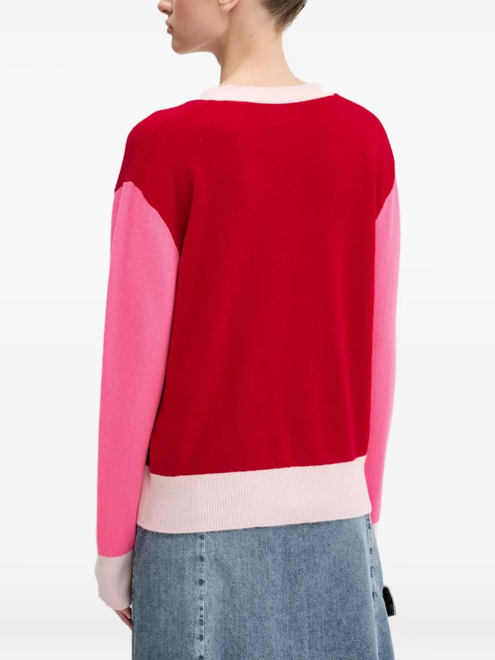 From Future Colourblock Cardigan In Red