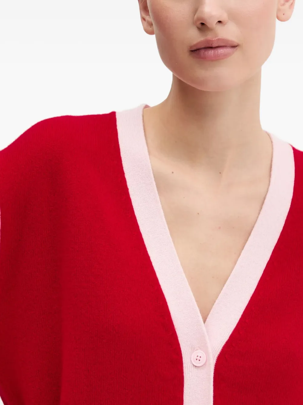 From Future Colourblock Cardigan In Red