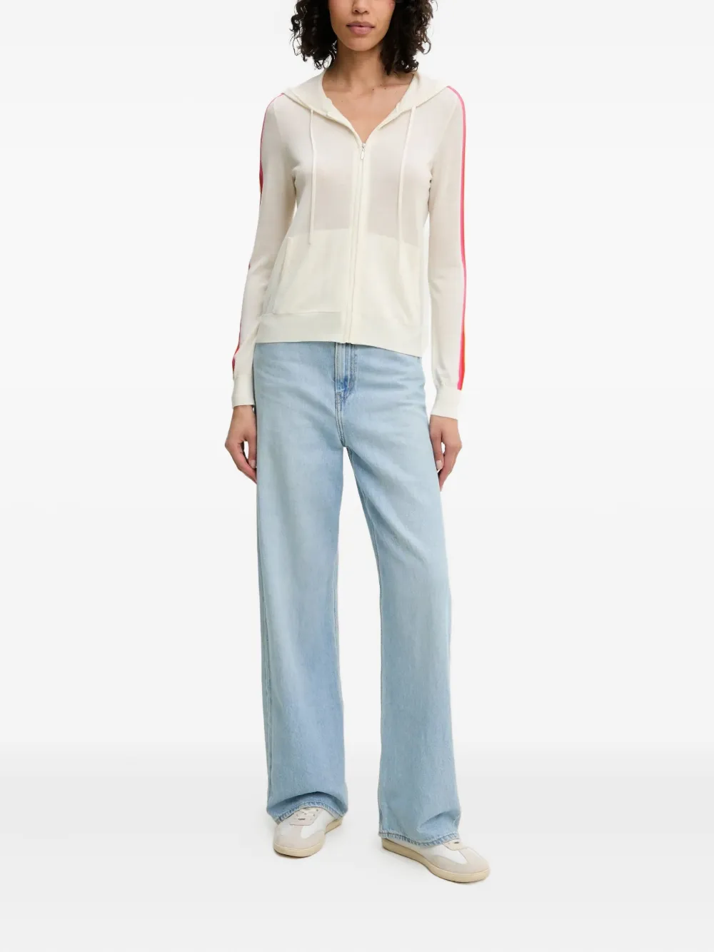 FROM FUTURE stripe-detail hoodie - Beige