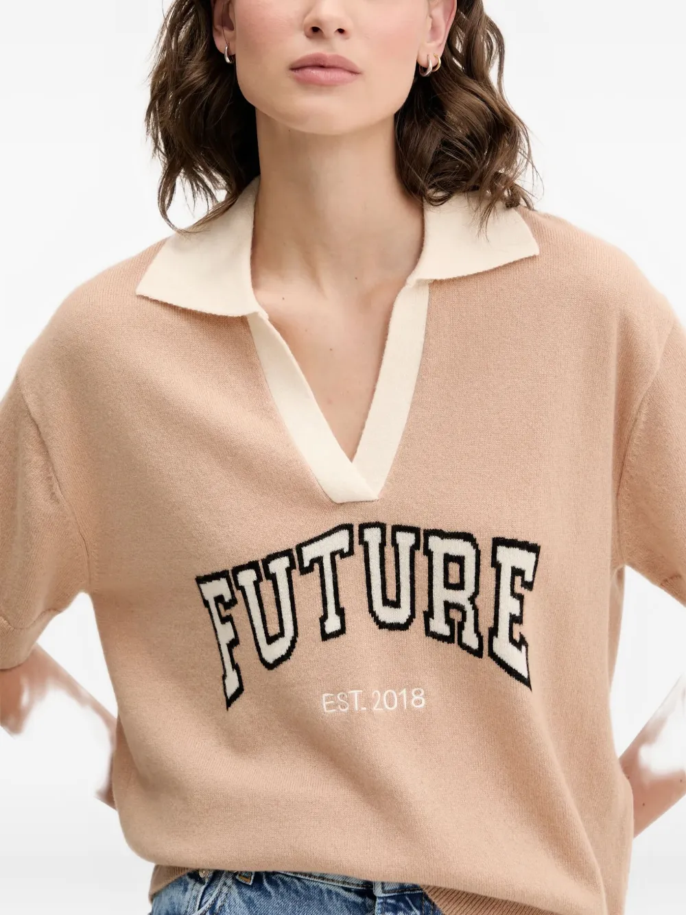 From Future Collared Sweater In Brown