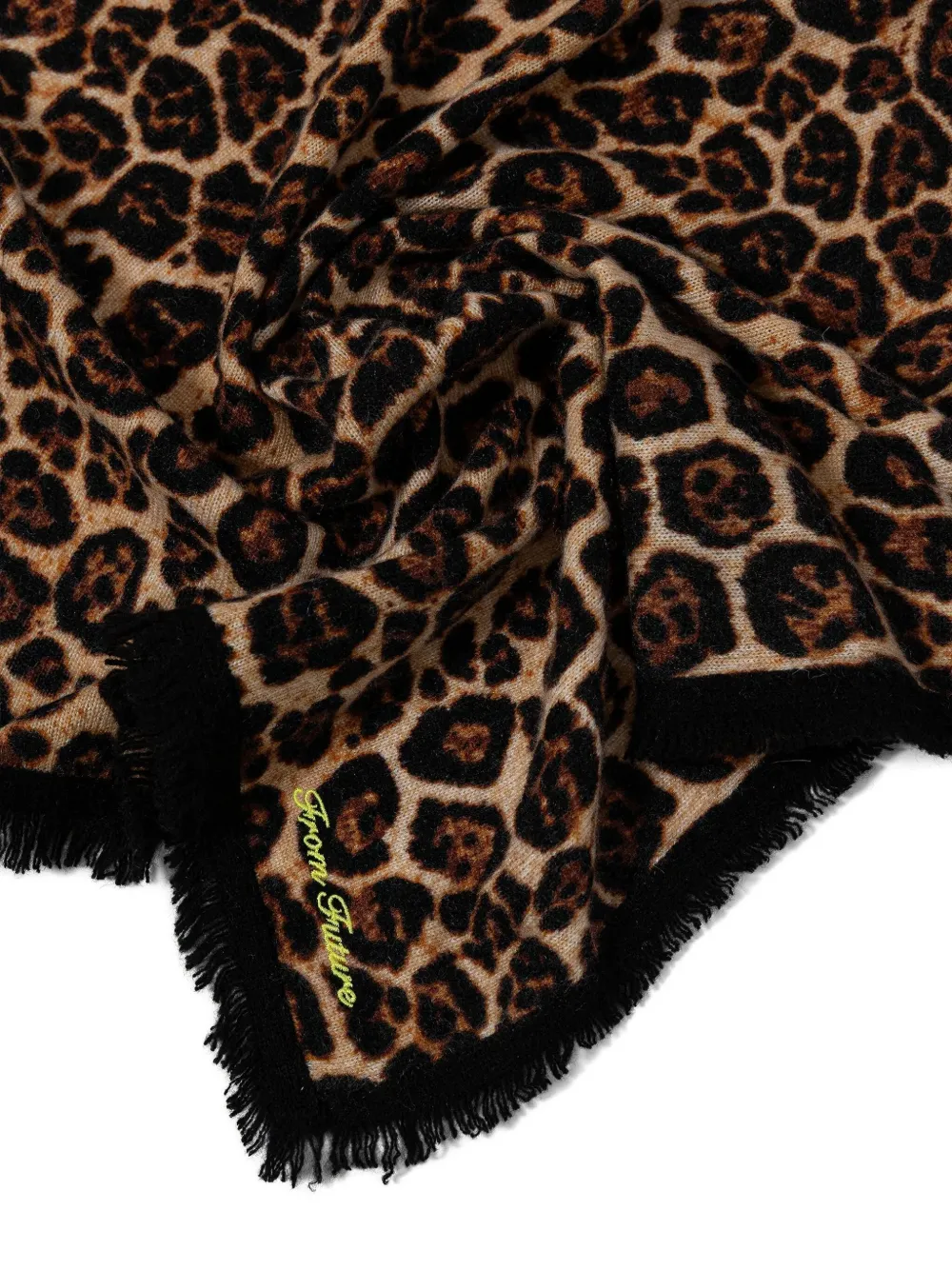 FROM FUTURE gringed leopard-print scarf - Bruin