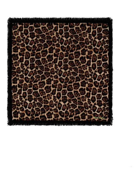FROM FUTURE gringed leopard-print scarf