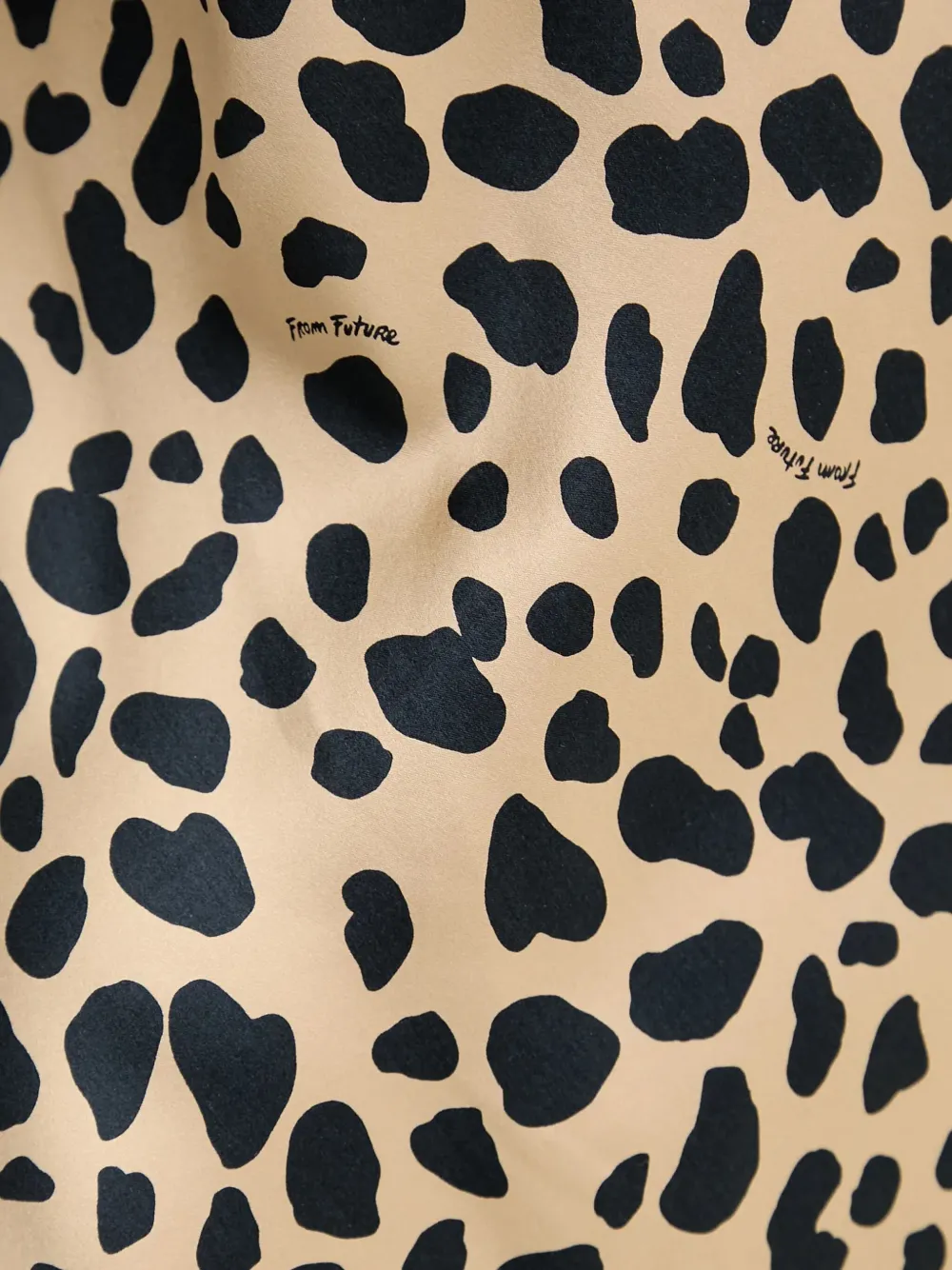 FROM FUTURE Jurk met spaghettibandjes en dierenprint Beige