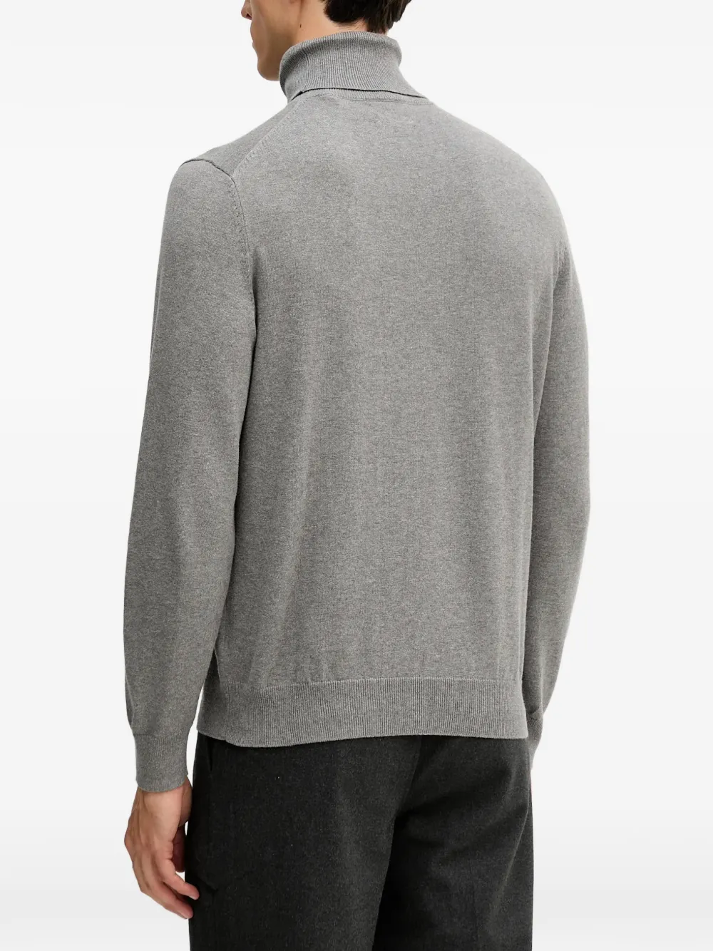  Gant Roll-neck Logo Sweater - Grey 