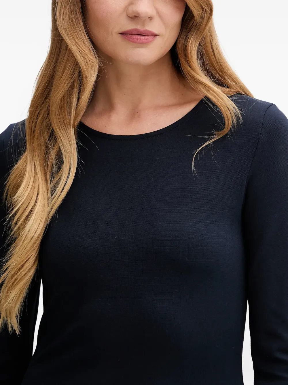 Gant Gesmockte midi-jurk met lange mouwen Blauw