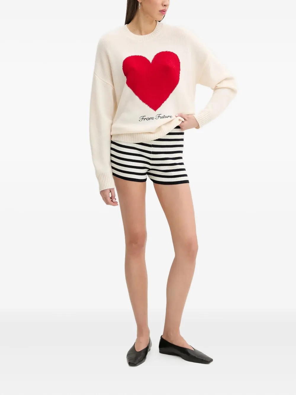 FROM FUTURE striped ribbed shorts | Shorts | Image 2