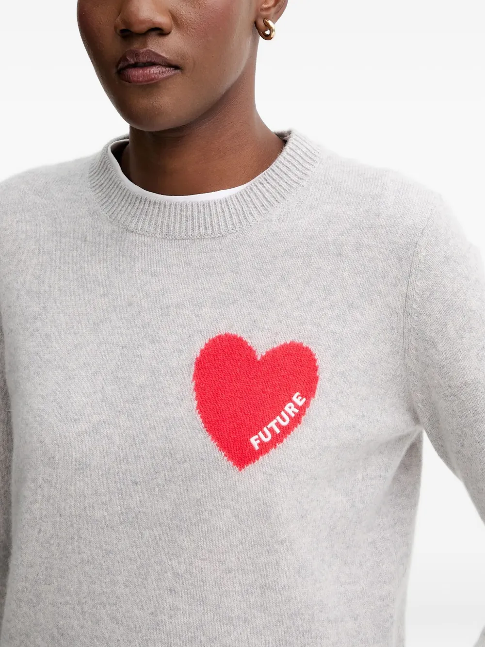 From Future Heart-detail Sweater In Gray