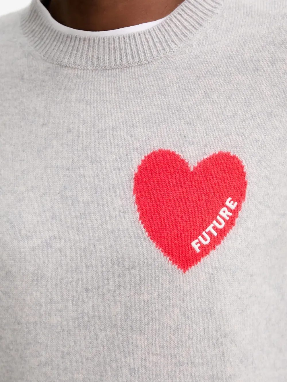 From Future Heart-detail Sweater In Gray