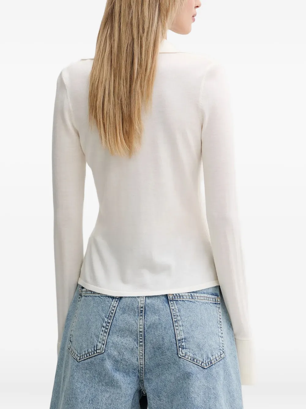 From Future Flared-sleeve Cardigan In White