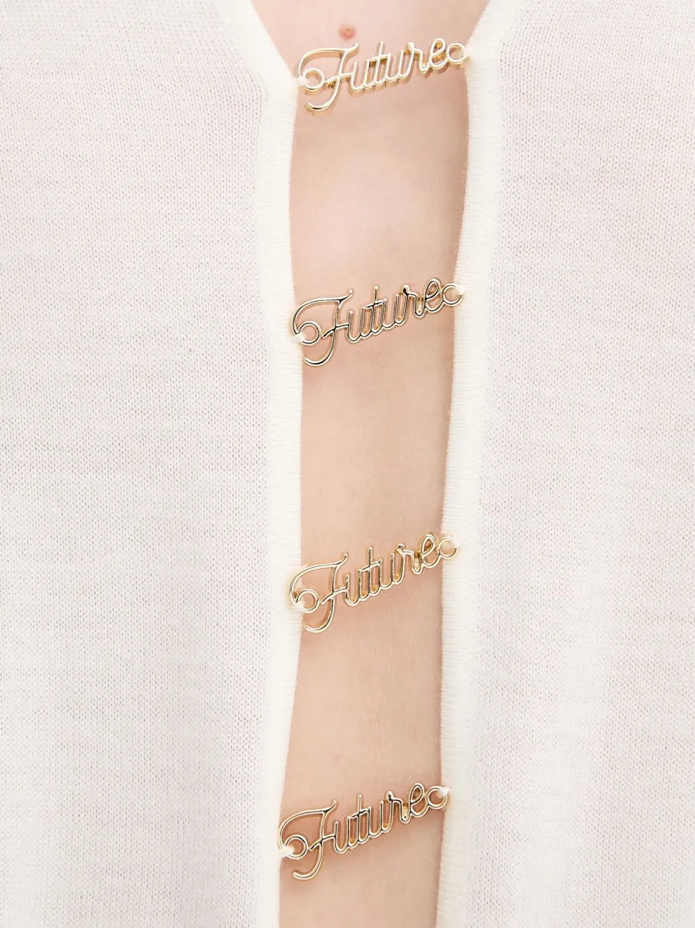 From Future Flared-sleeve Cardigan In White