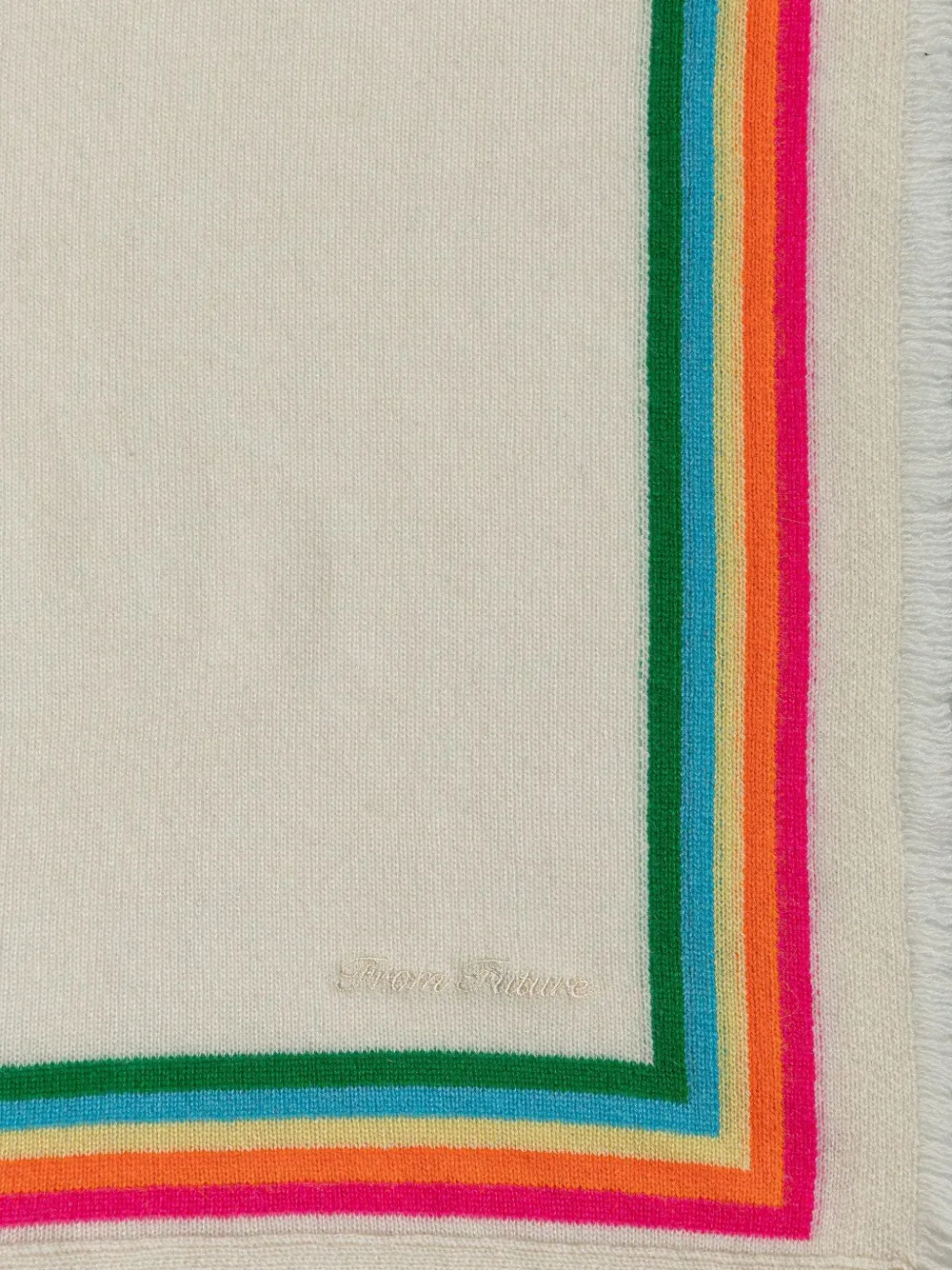 FROM FUTURE striped fringed scarf - Beige