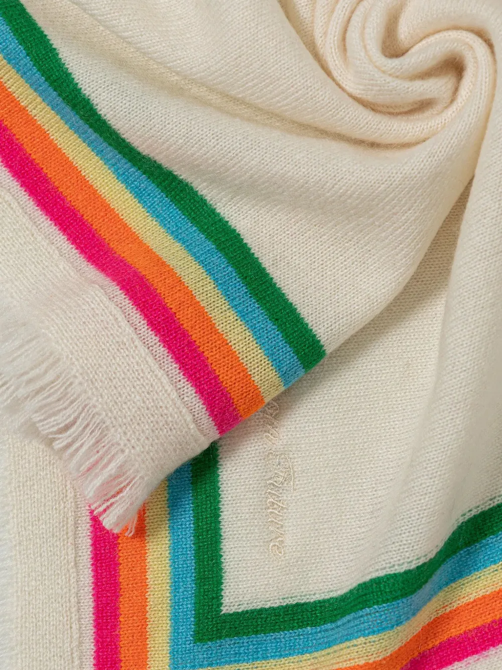  From Future Striped Fringed Scarf - Neutrals 