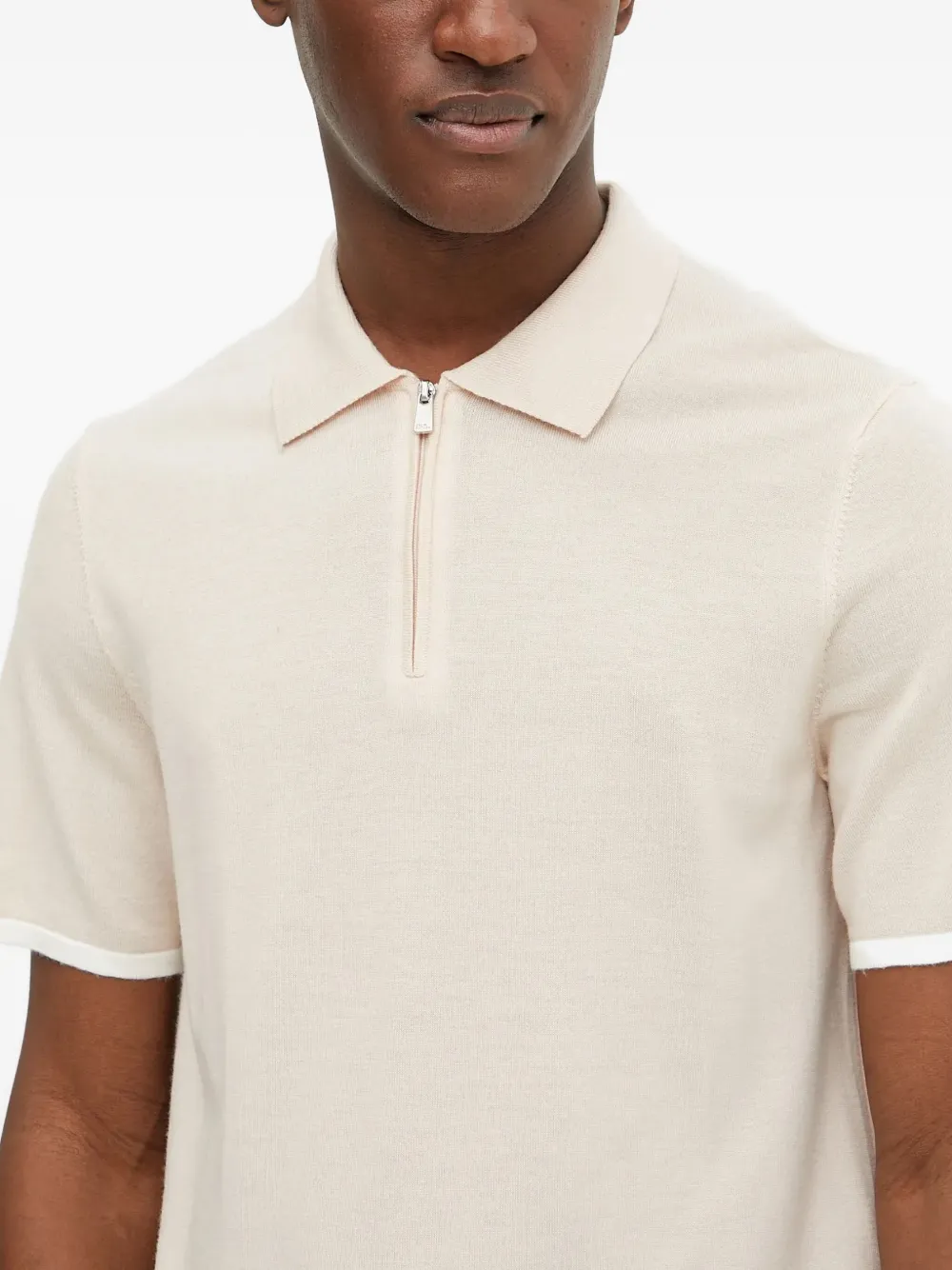 From Future Zip-detail Polo Shirt In Neutral