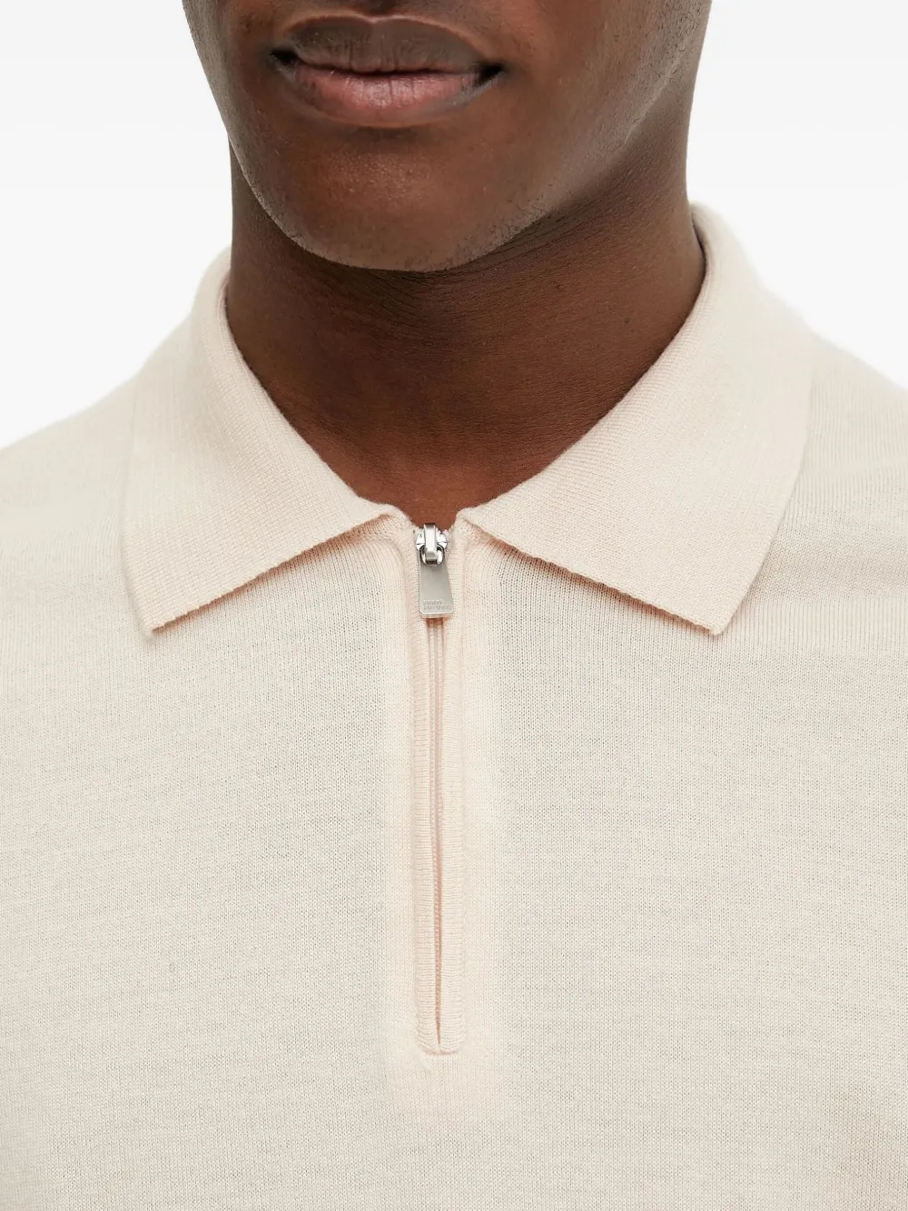 From Future Zip-detail Polo Shirt In Neutral