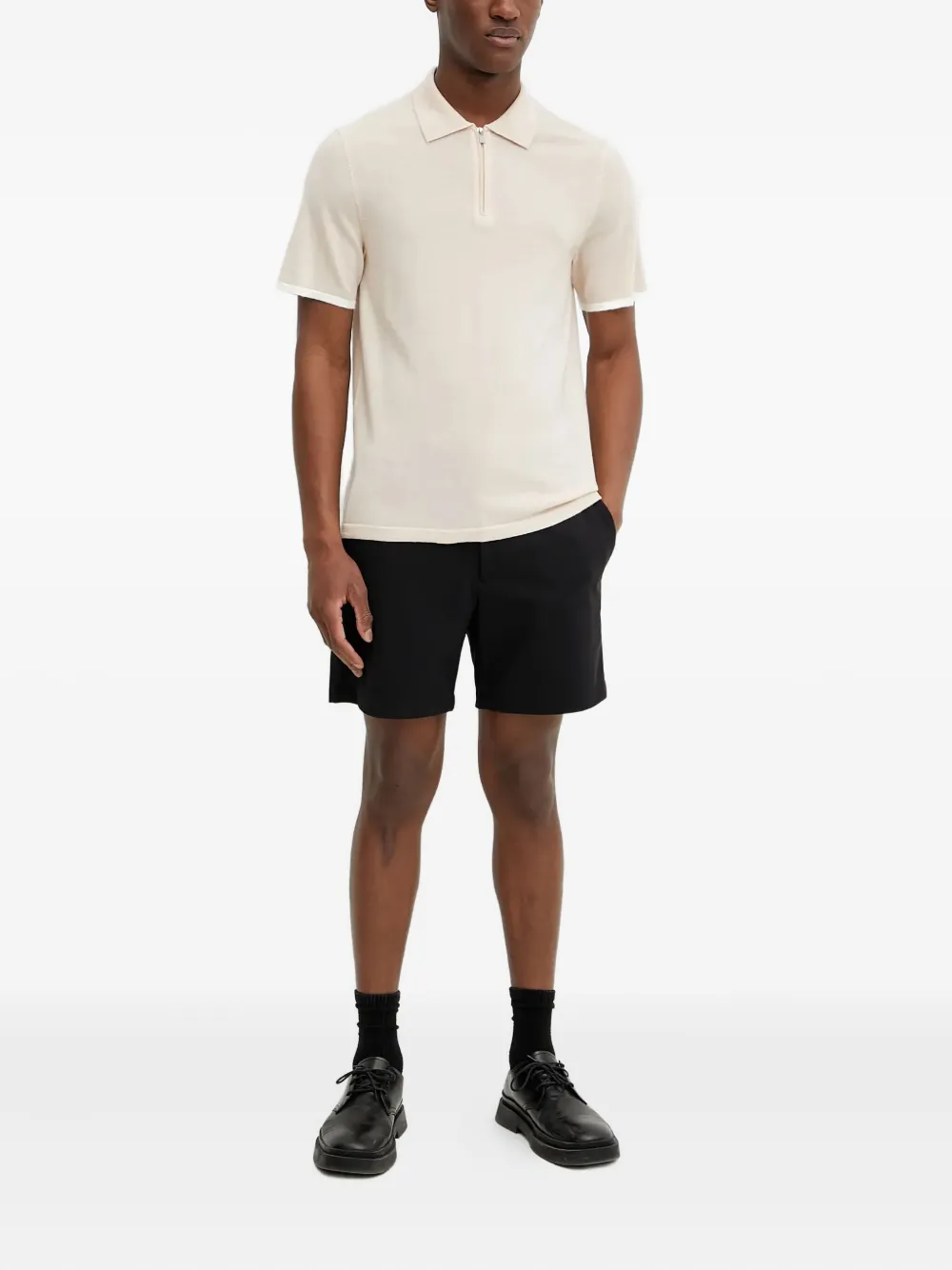 FROM FUTURE zip-detail polo shirt - Beige