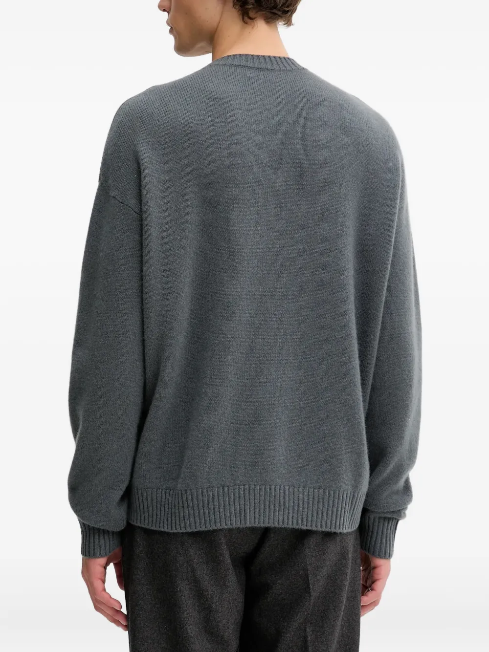 FROM FUTURE embroidered-logo crew neck sweater - Grijs