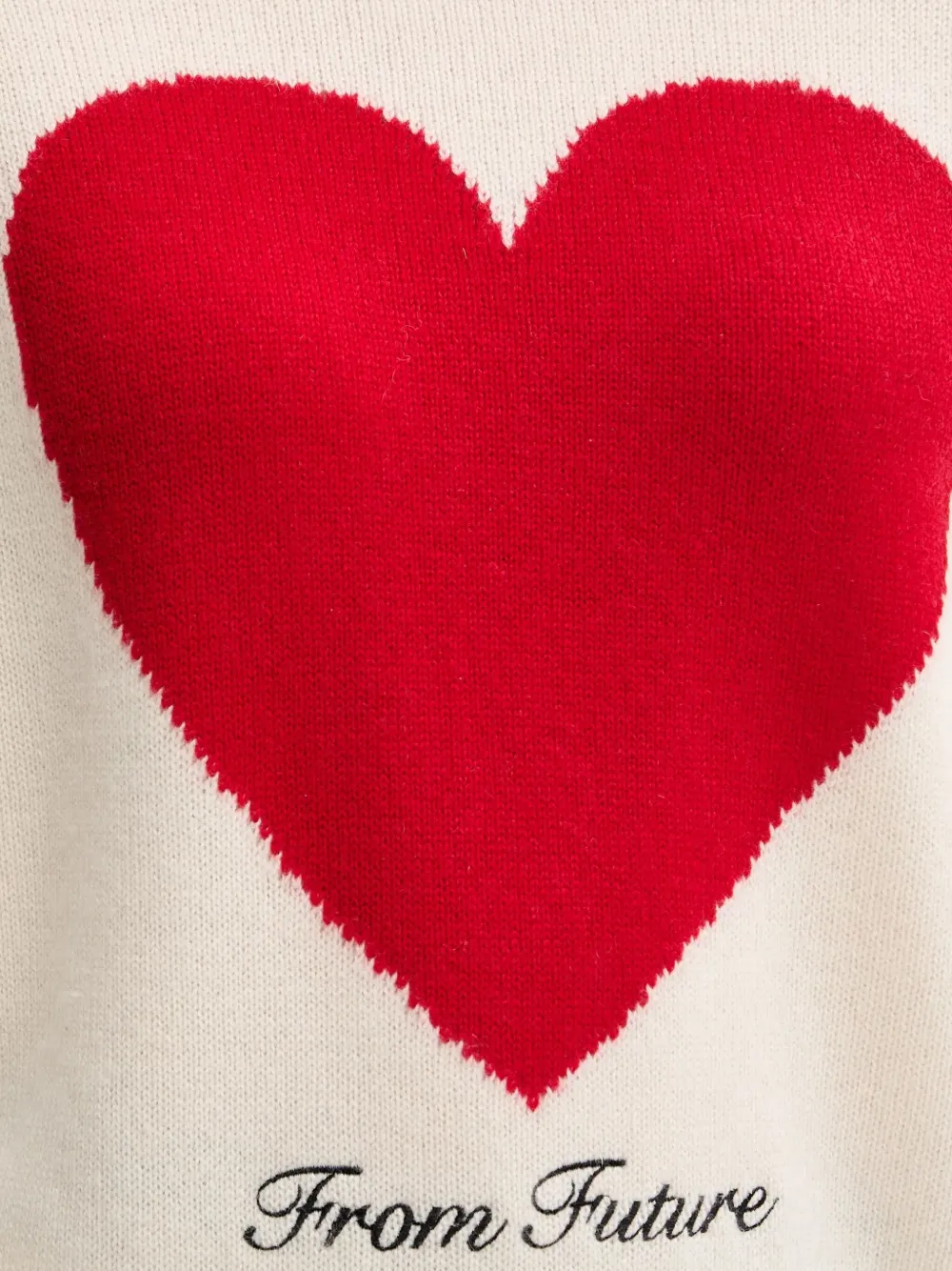 From Future Embroidery-heart Sweater In Neutral
