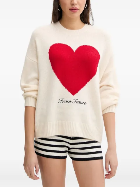 FROM FUTURE embroidery-heart sweater