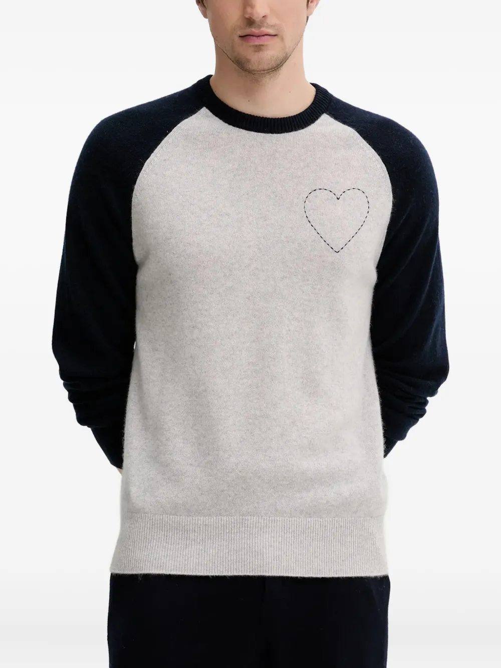 FROM FUTURE heart-appliqué raglan-sleeve sweater | gris | Image 1