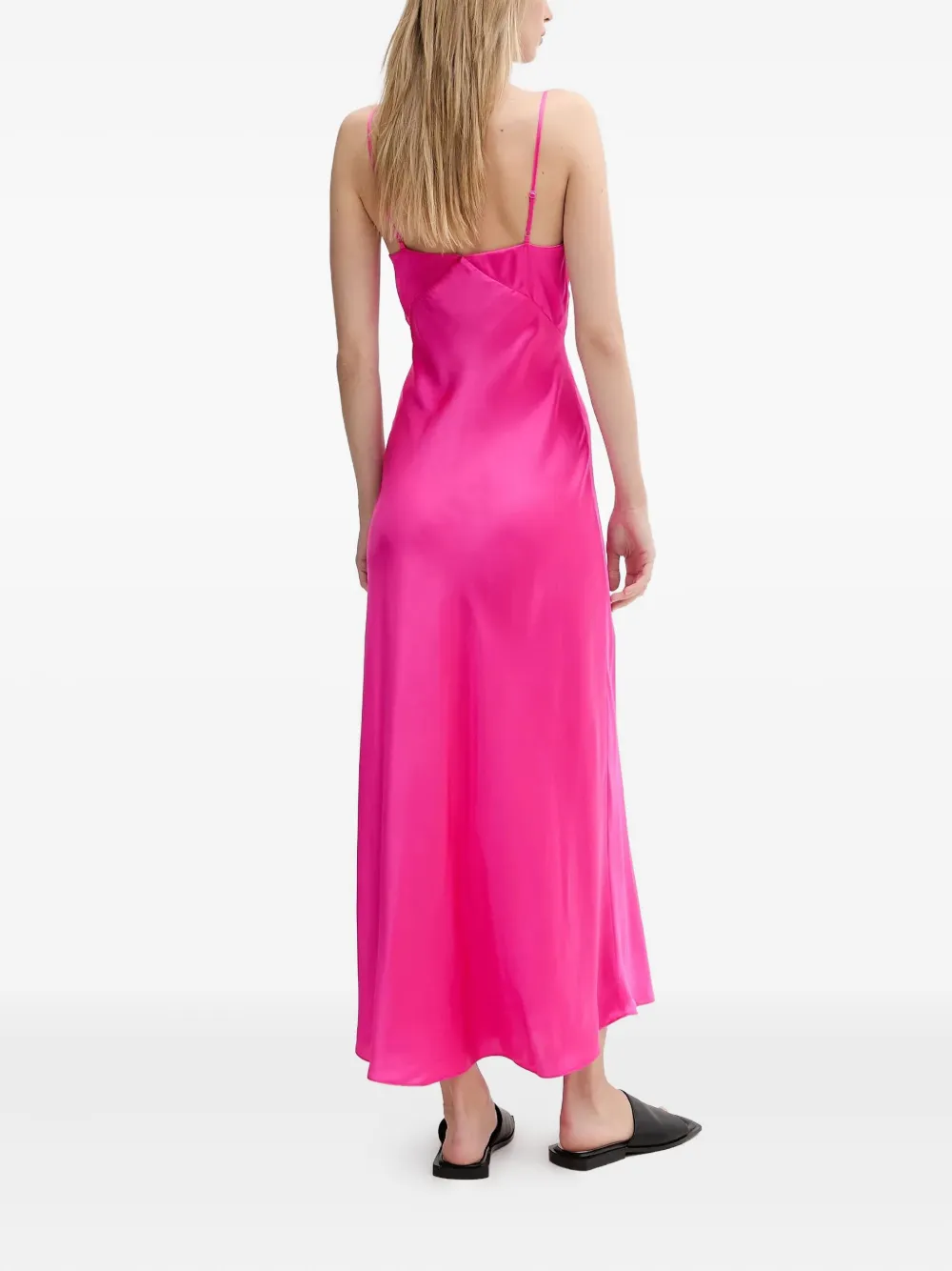 FROM FUTURE Zijden midi-jurk Roze