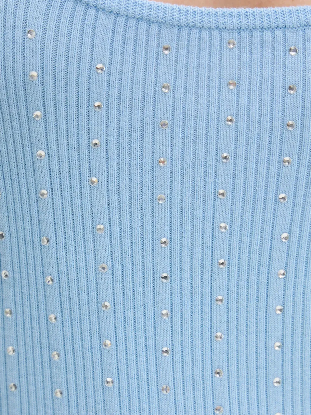 From Future Embellished Ribbed Dress In Blue