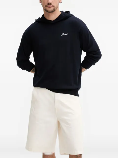 FROM FUTURE embroidery-logo hoodie