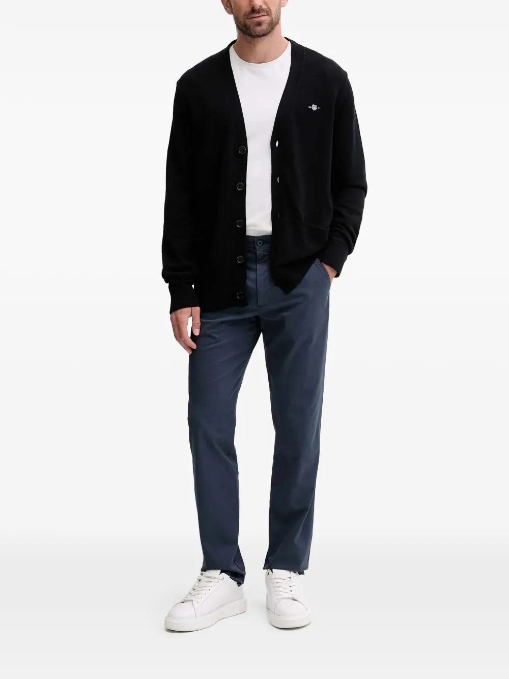 Gant logo button cardigan | Cardigans | Image 2