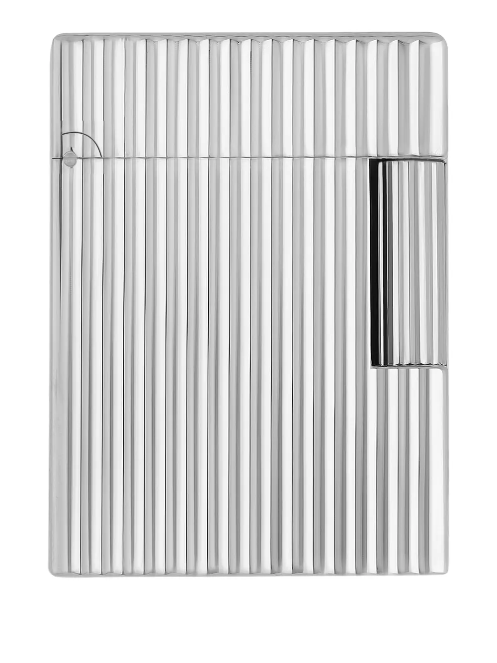 St Dupont Ribbed Lighter In Silver