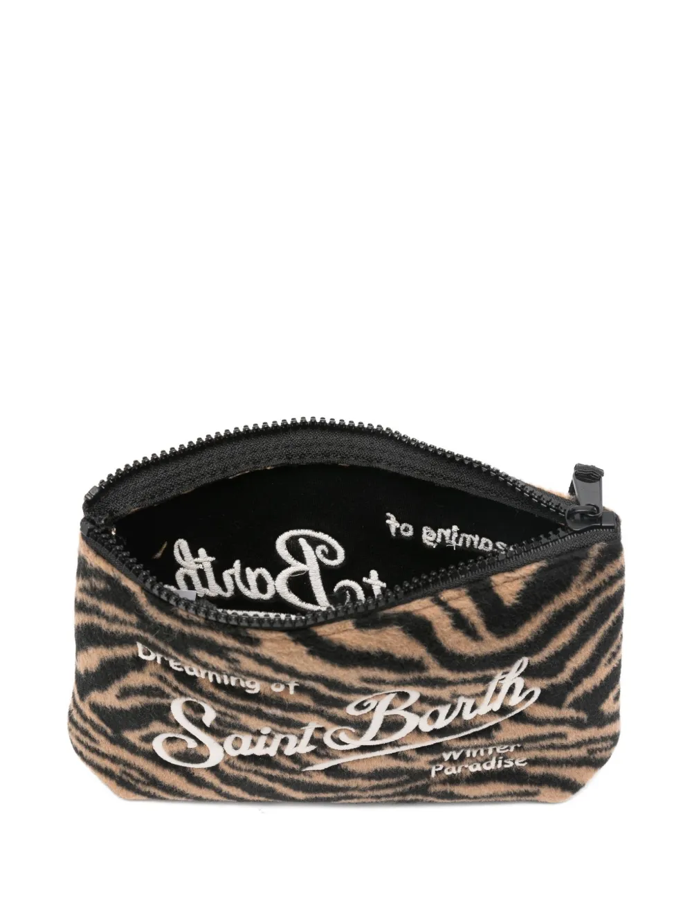 Mc2 Saint Barth Mini Zebra-pattern Clutch Bag In Multi
