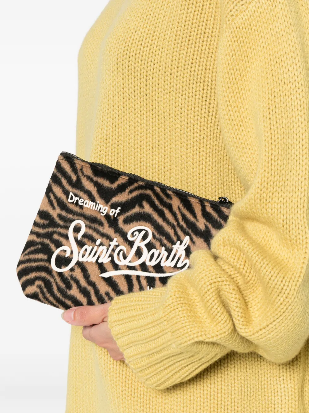 Mc2 Saint Barth Mini Zebra-pattern Clutch Bag In Multi