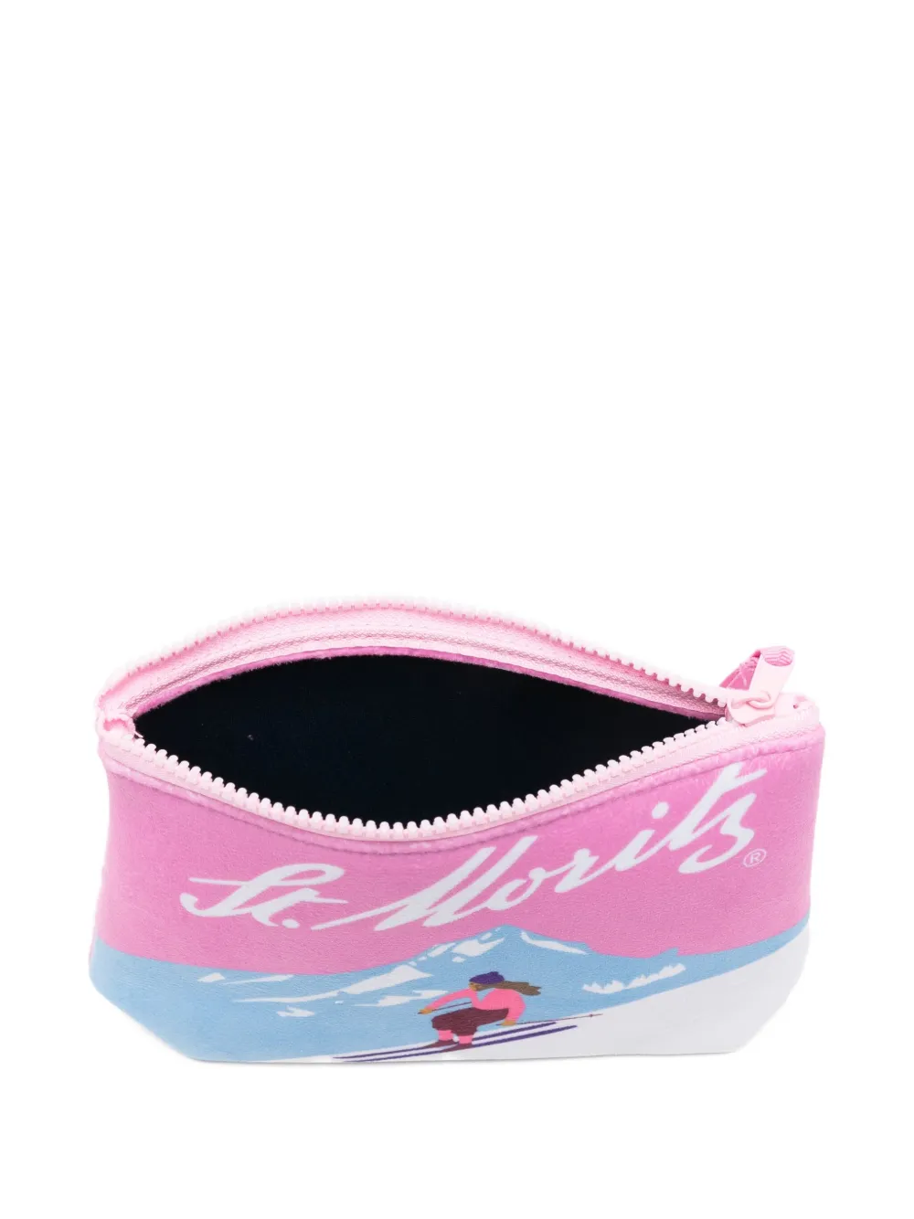 Mc2 Saint Barth Mini Ski-print Clutch Bag In Pink