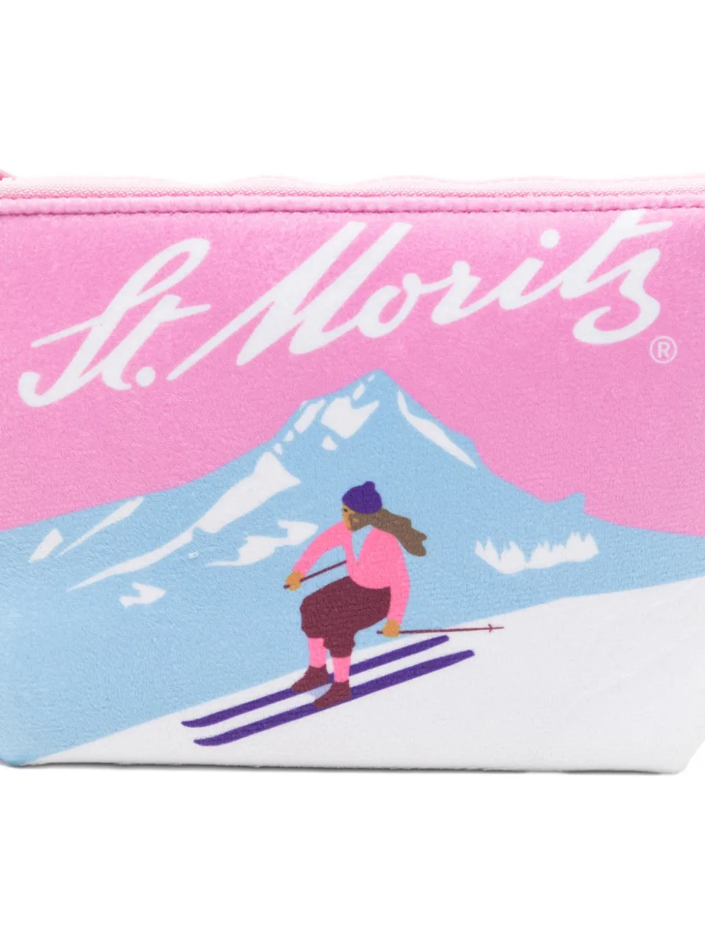 Mc2 Saint Barth Mini Ski-print Clutch Bag In Pink